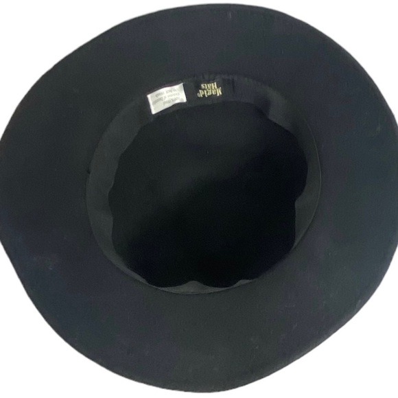 Magid Women’s Solid Black Wool Blend Hat With Brim & Rope Detail - Picture 8 of 8